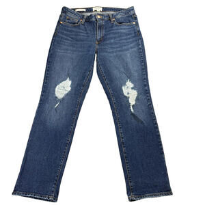 Universal Thread Jeans Womens 10 30R High Rise Slim Straight Distressed Denim